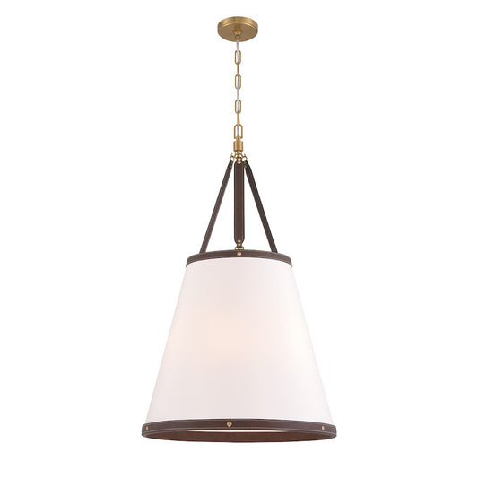 Crystorama Callahan 6 Light Pendant, Luxe Gold/White - CAL-2406-LG