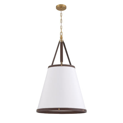 Crystorama Callahan 6 Light Pendant, Luxe Gold/White