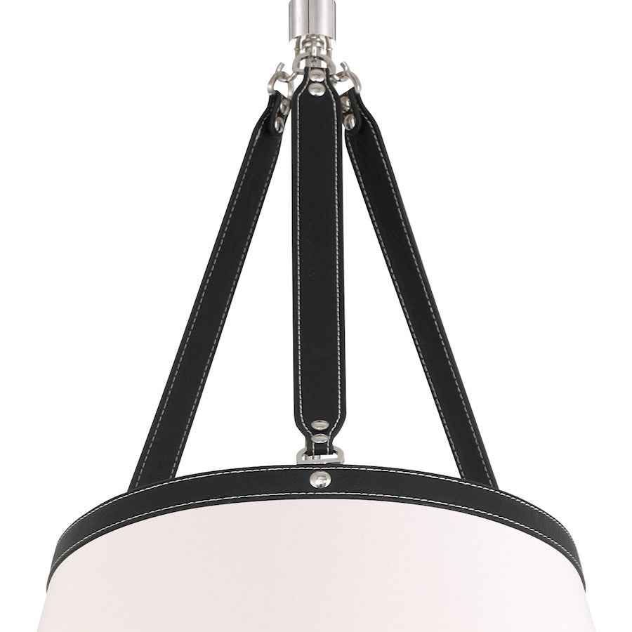 Crystorama Callahan 6 Light Pendant, Polished Nickel/White