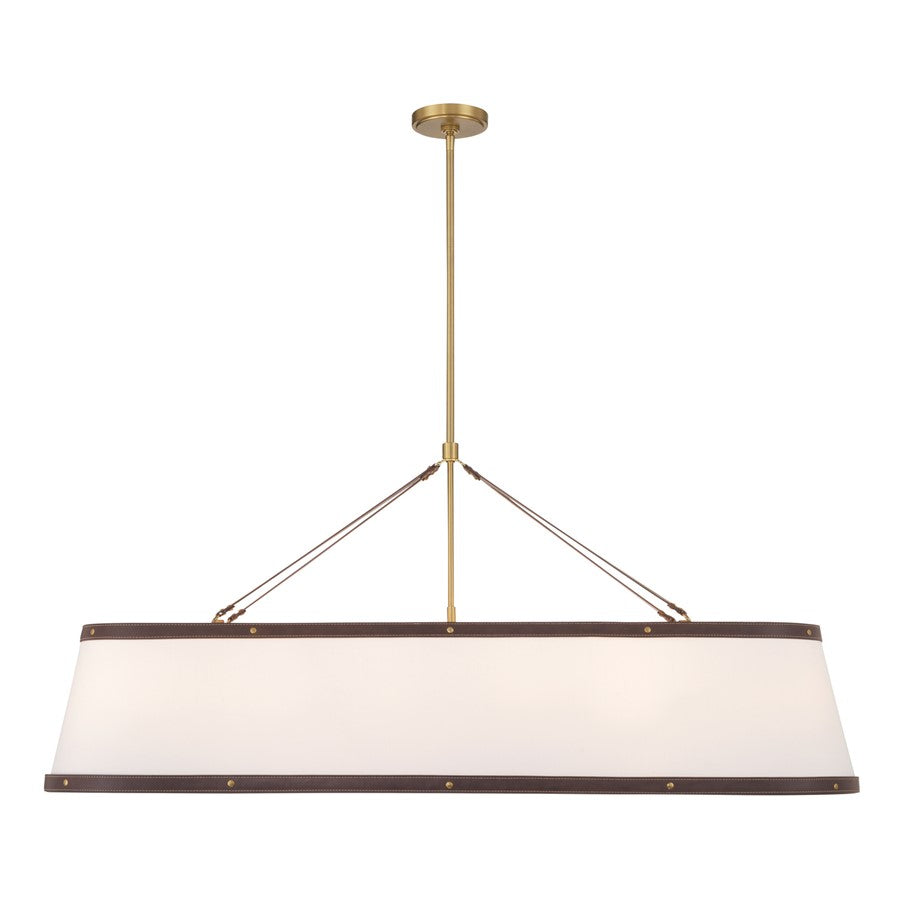 Crystorama Callahan 6 Light 47.5" Chandelier, Luxe Gold/White - CAL-2407-LG