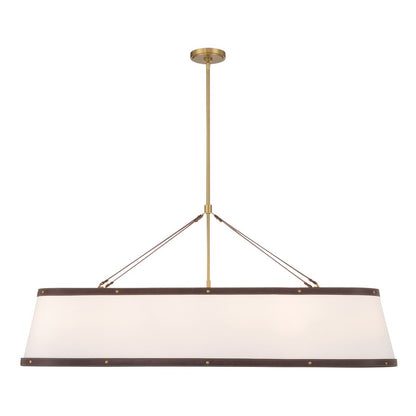 Crystorama Callahan 6 Light 47.5" Chandelier, Luxe Gold/White - CAL-2407-LG