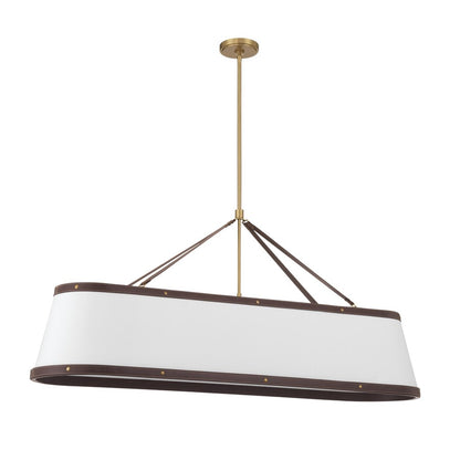 Crystorama Callahan 6 Light 47.5" Chandelier, Luxe Gold/White