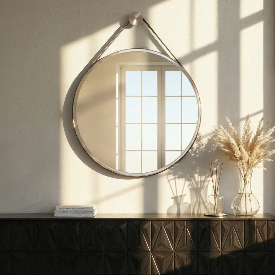 Crystorama Callahan 17.75" Mirror, Polished Nickel