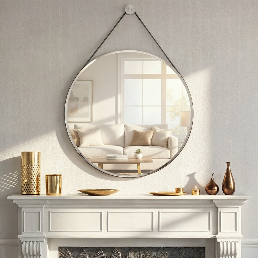 Crystorama Callahan 23.5" Mirror, Polished Nickel