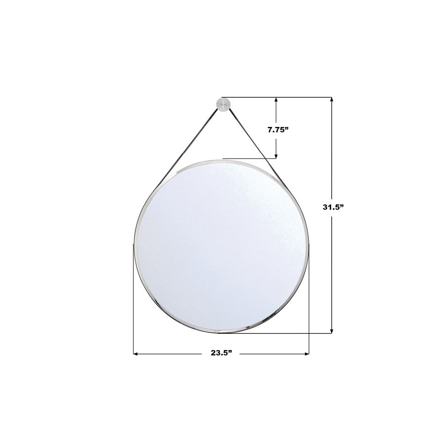 Crystorama Callahan 23.5" Mirror, Polished Nickel