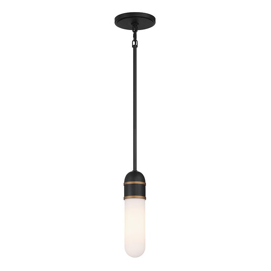 Crystorama Capsule 1 Light Mini Pendant, Black/Gold/White - CAP-8511-MK-TG