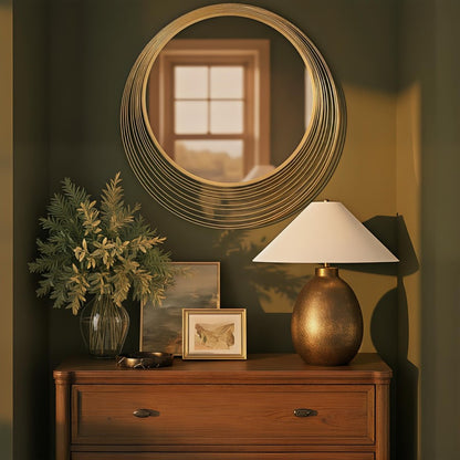 Crystorama Cecile 34.75" Mirror, Antique Gold