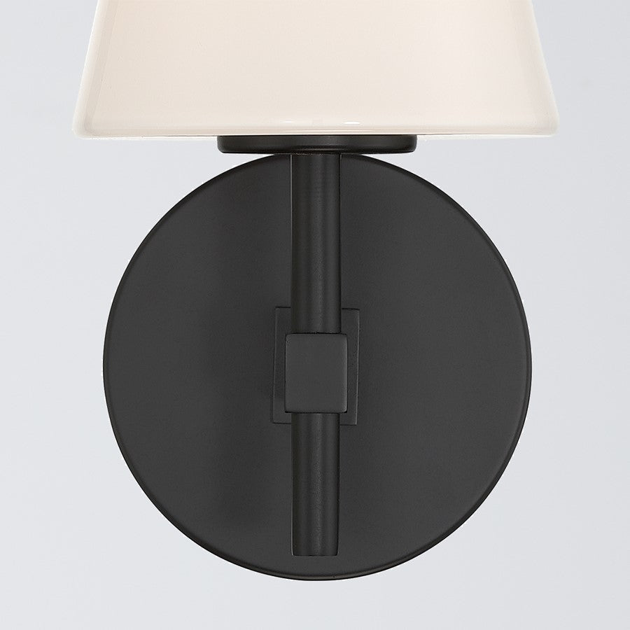 Crystorama Colton 1 Light 6" Sconce, Black/White