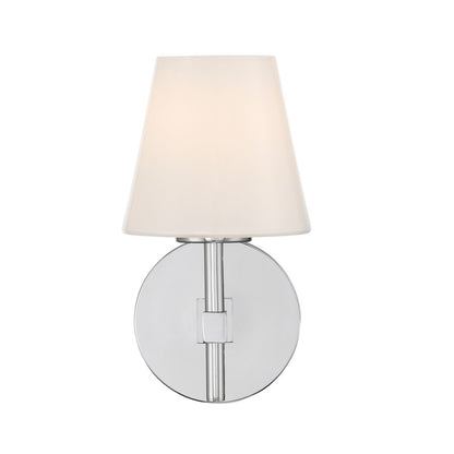 Crystorama Colton 1 Light 6" Sconce, Polished Chrome/White