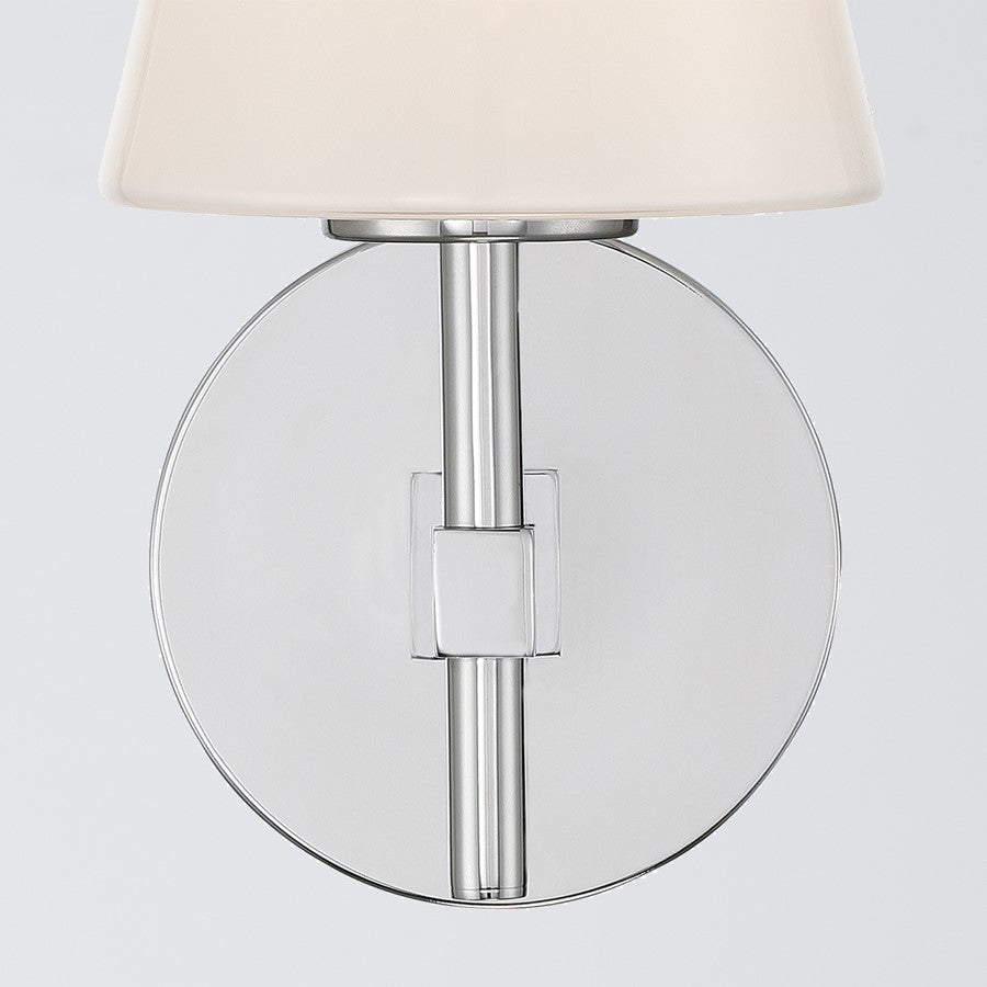 Crystorama Colton 1 Light 6" Sconce, Polished Chrome/White