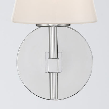 Crystorama Colton 1 Light 6" Sconce, Polished Chrome/White
