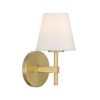 Crystorama Colton 1 Light 6" Sconce, Vibrant Gold/White - COL-201-VG