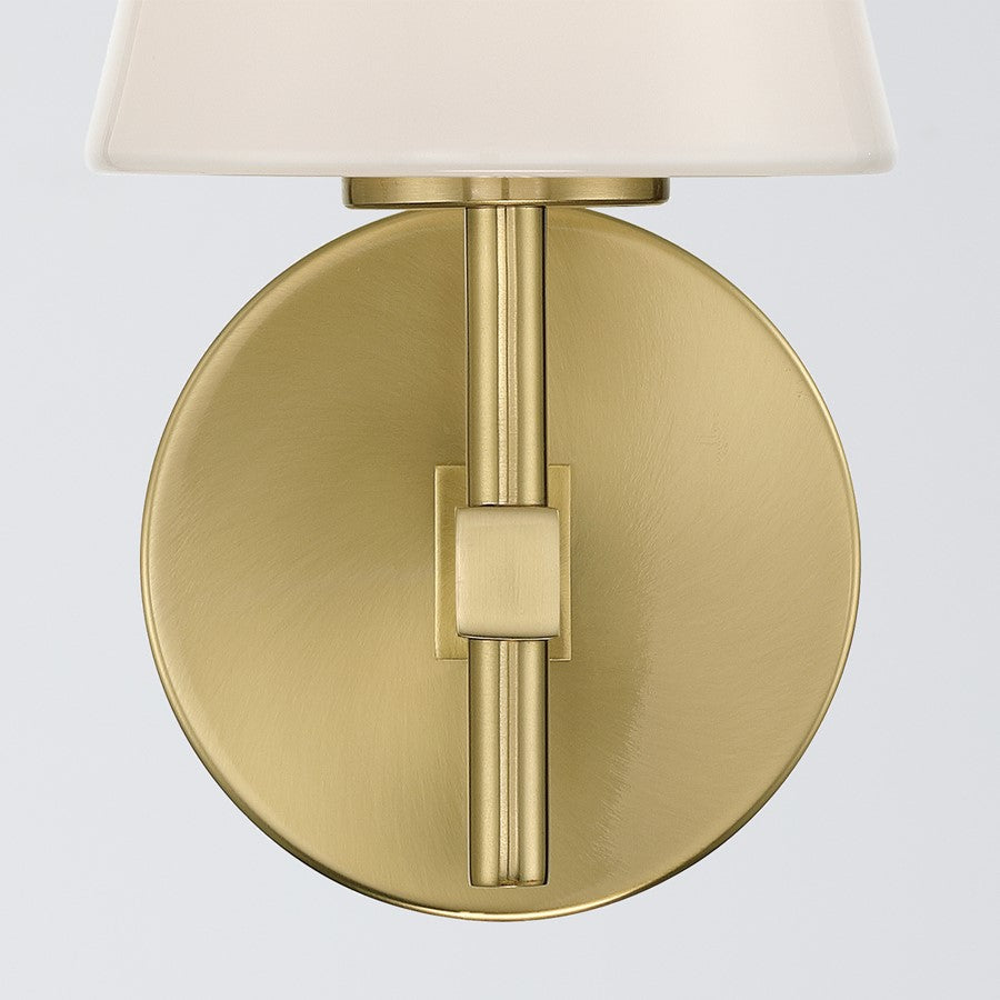 Crystorama Colton 1 Light 6" Sconce, Vibrant Gold/White