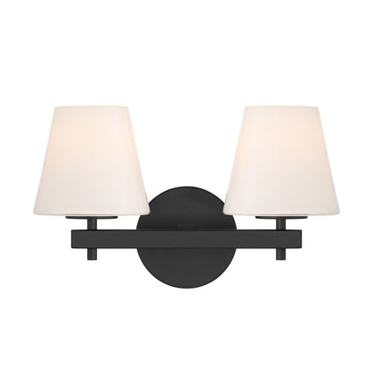Crystorama Colton 2 Light 16" Sconce, Black/White - COL-202-BK