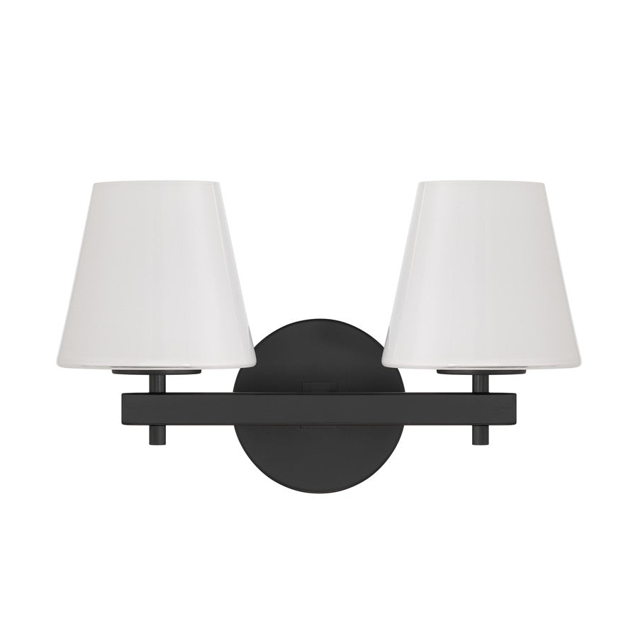 Crystorama Colton 2 Light 16" Sconce, Black/White