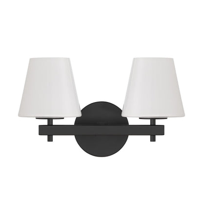 Crystorama Colton 2 Light 16" Sconce, Black/White