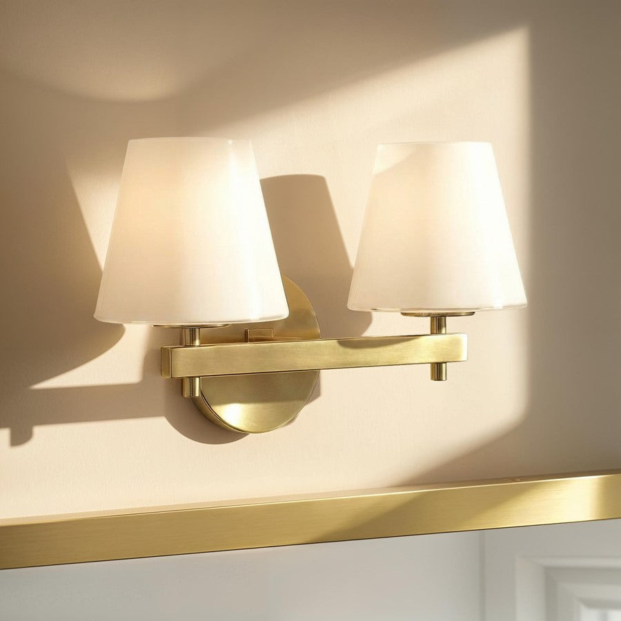 Crystorama Colton 2 Light 16" Sconce, Vibrant Gold/White