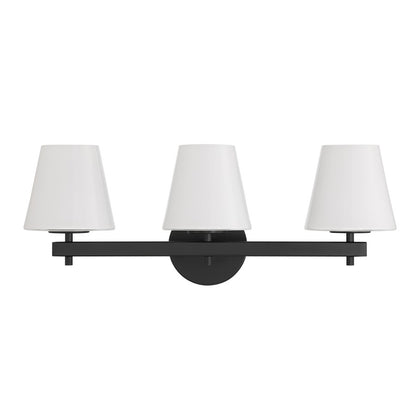 Crystorama Colton 3 Light 24.5" Bathroom Vanity, Black/White