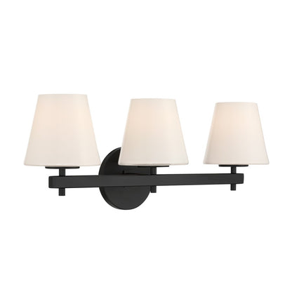 Crystorama Colton 3 Light 24.5" Bathroom Vanity, Black/White
