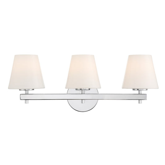 Crystorama Colton 3Lt 24.5" Bathroom Vanity, Polished Chrome/White - COL-203-CH