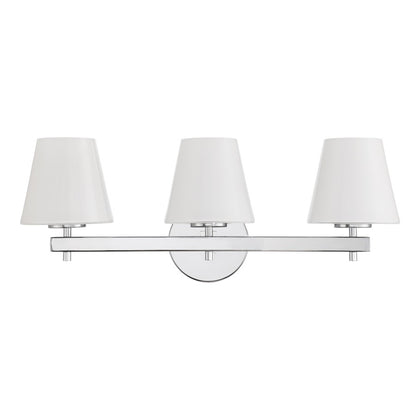 Crystorama Colton 3Lt 24.5" Bathroom Vanity, Polished Chrome/White
