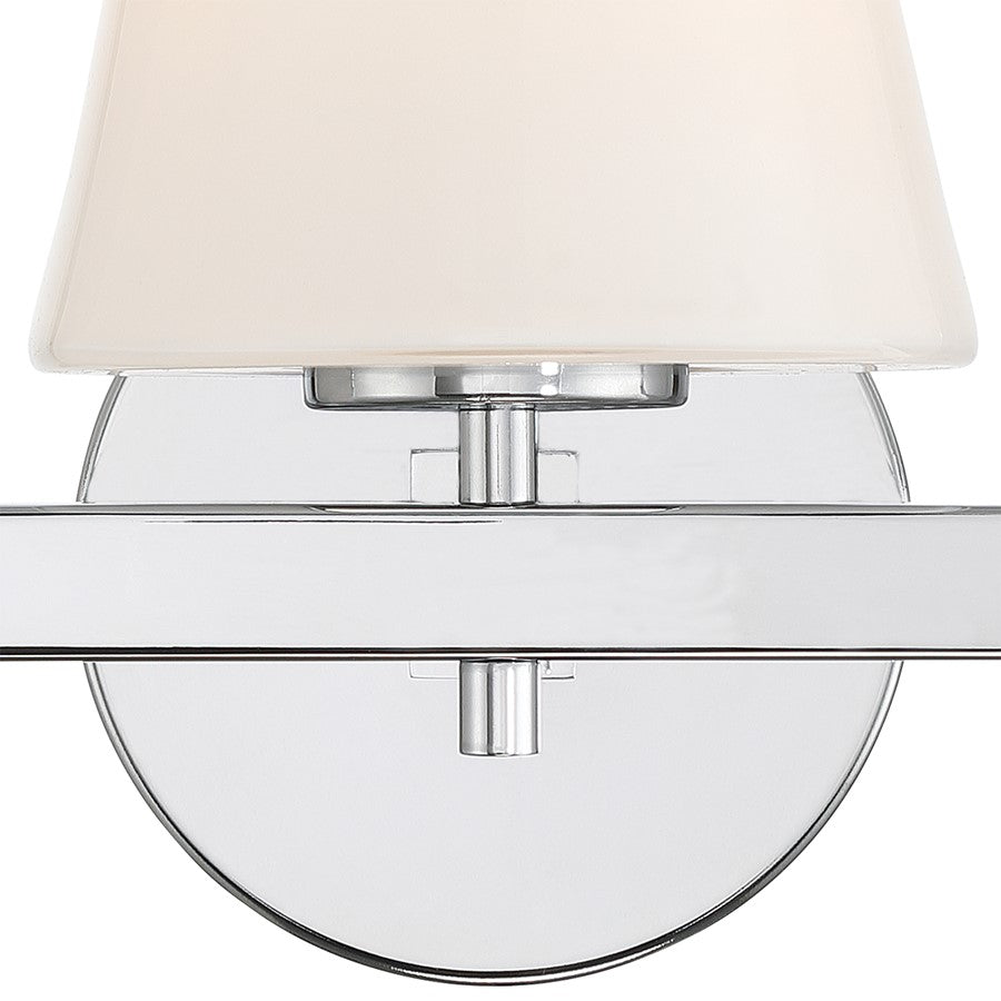 Crystorama Colton 3Lt 24.5" Bathroom Vanity, Polished Chrome/White