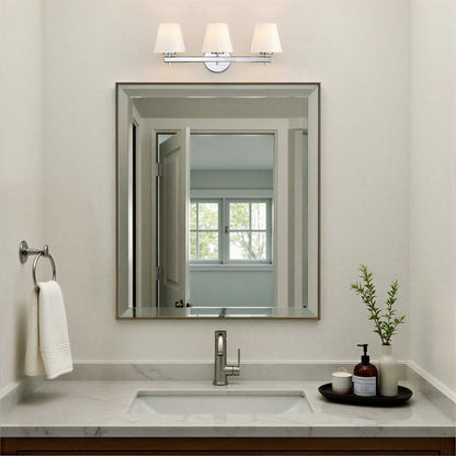 Crystorama Colton 3Lt 24.5" Bathroom Vanity, Polished Chrome/White