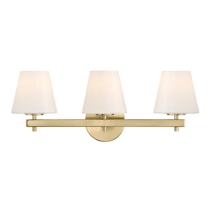 Crystorama Colton 3 Light 24.5" Bathroom Vanity, Vibrant Gold/White - COL-203-VG