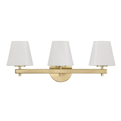 Crystorama Colton 3 Light 24.5" Bathroom Vanity, Vibrant Gold/White