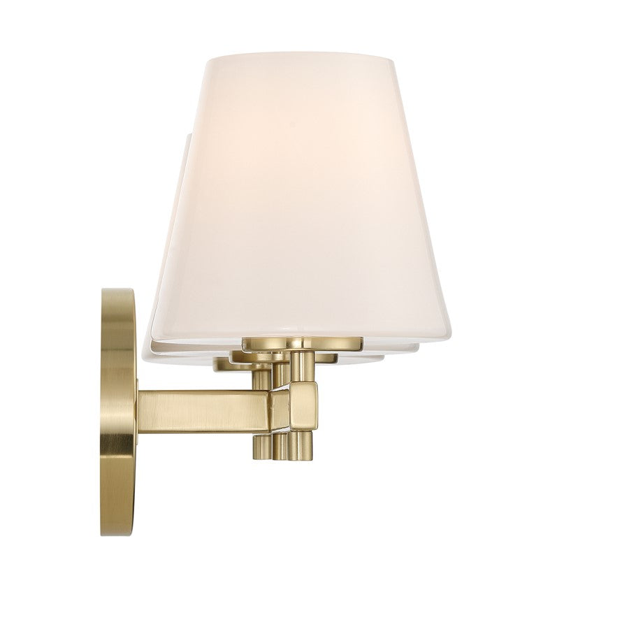 Crystorama Colton 3 Light 24.5" Bathroom Vanity, Vibrant Gold/White