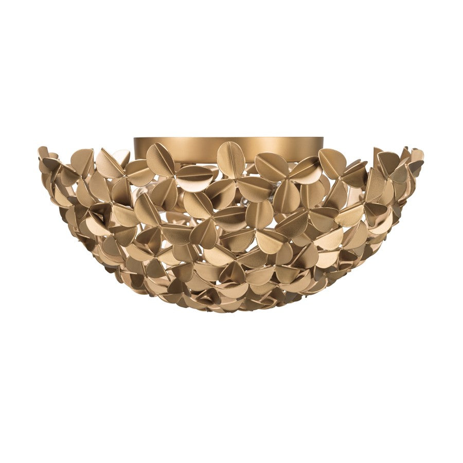 Crystorama Cora 3 Light 16" Flush/Semi Flush, Soft Gold