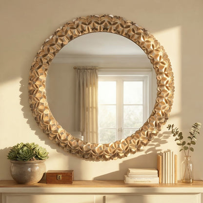 Crystorama Cora 30" Mirror, Soft Gold