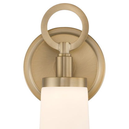Crystorama Calvin 1 Light 4.75" Sconce, Vibrant Gold/White
