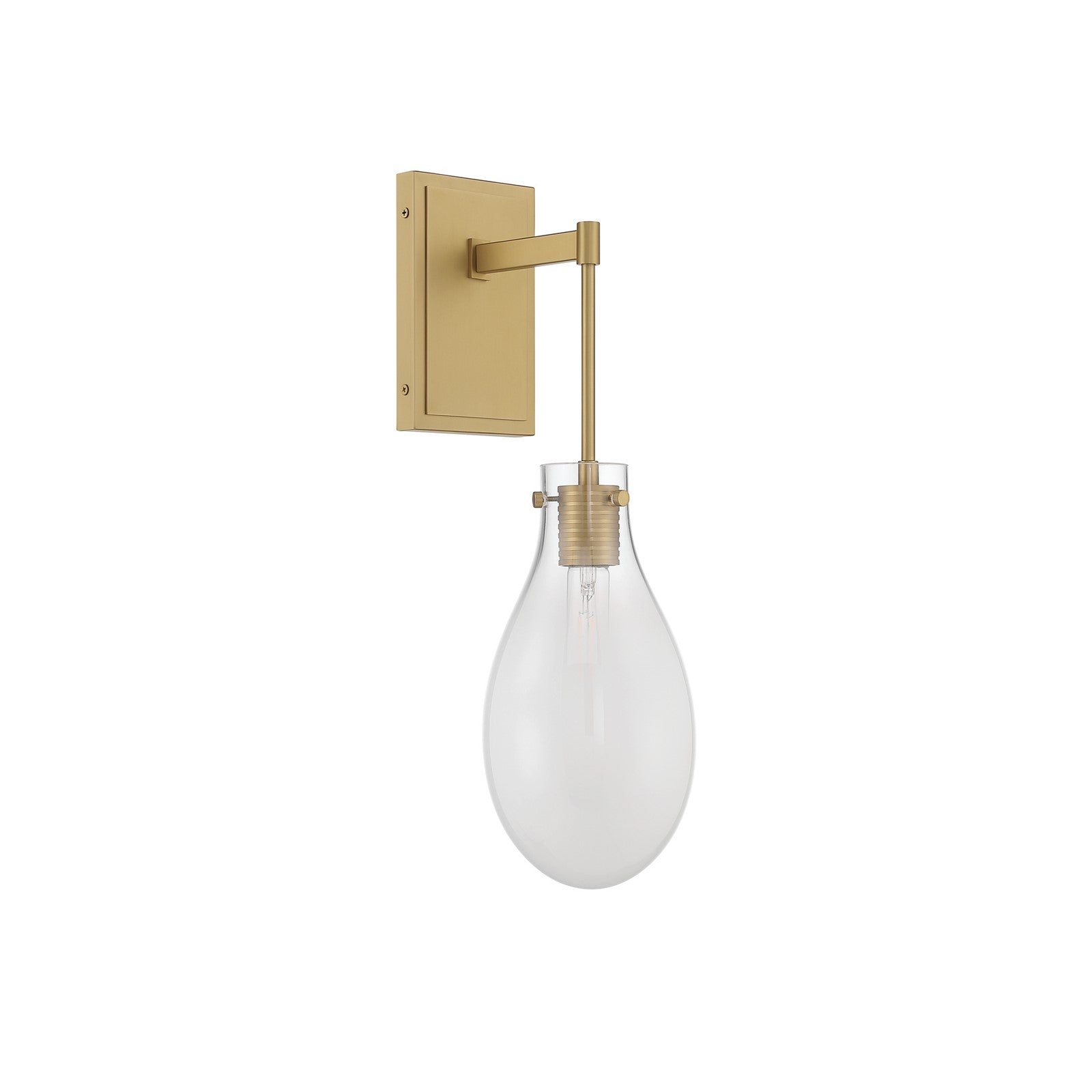 Crystorama Davis 5.75in 1-Light Wall Sconce | Transitional Modern Gold Steel and White Ombré Glass | Bathroom & Bedroom Accent | 5.75 x 8 x 19.25 in | Model DAV-6001-MG