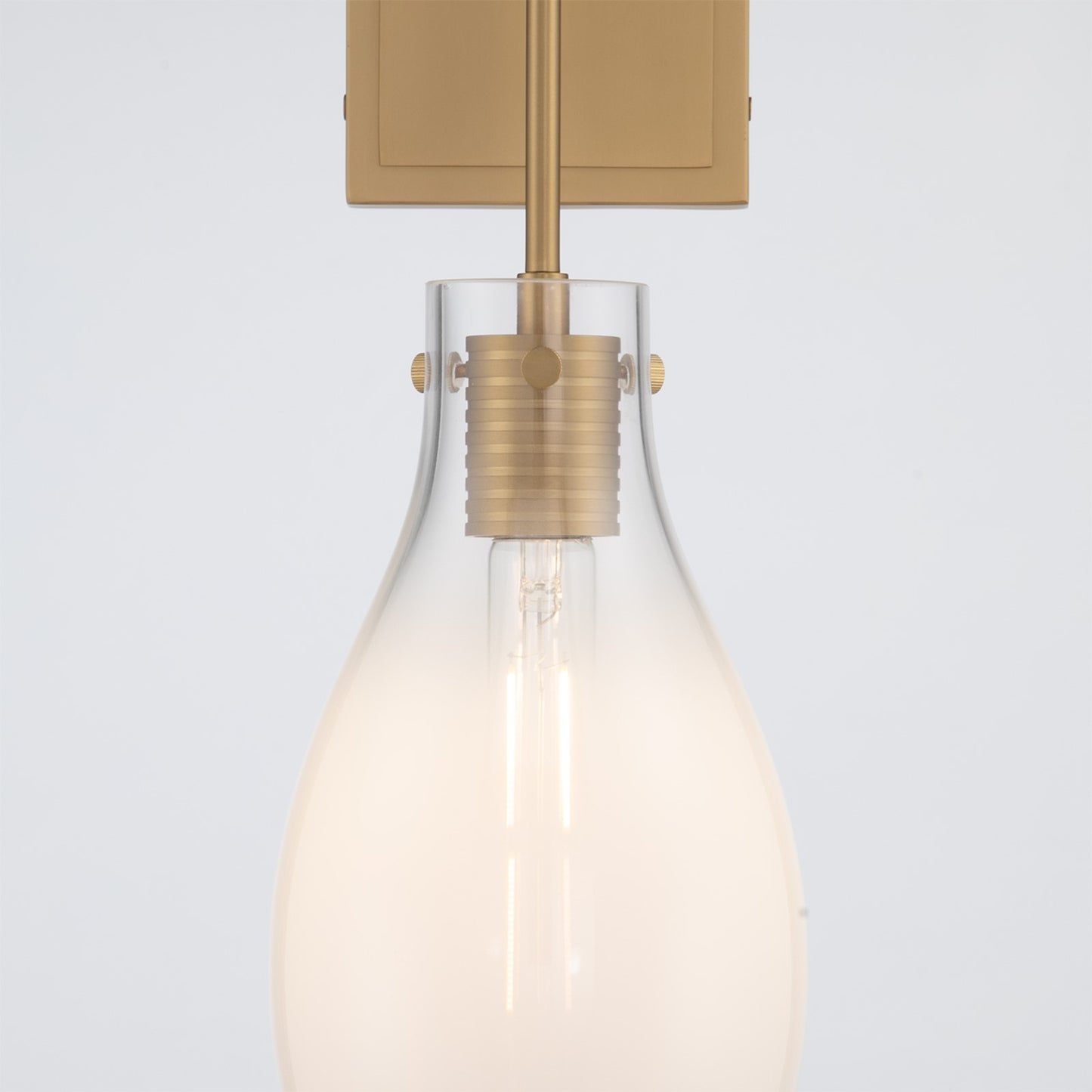 Crystorama Davis 5.75in 1-Light Wall Sconce | Transitional Modern Gold Steel and White Ombré Glass | Bathroom & Bedroom Accent | 5.75 x 8 x 19.25 in | Model DAV-6001-MG