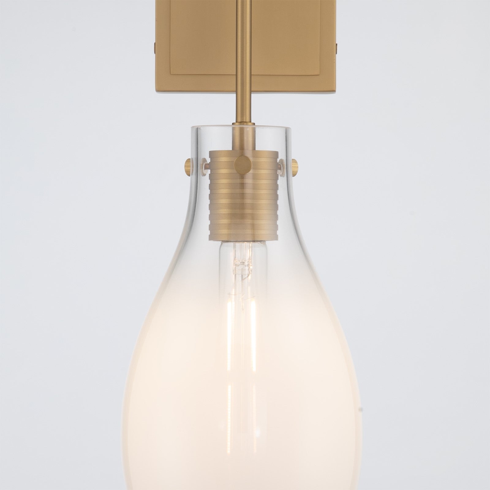 Crystorama Davis 5.75in 1-Light Wall Sconce | Transitional Modern Gold Steel and White Ombré Glass | Bathroom & Bedroom Accent | 5.75 x 8 x 19.25 in | Model DAV-6001-MG