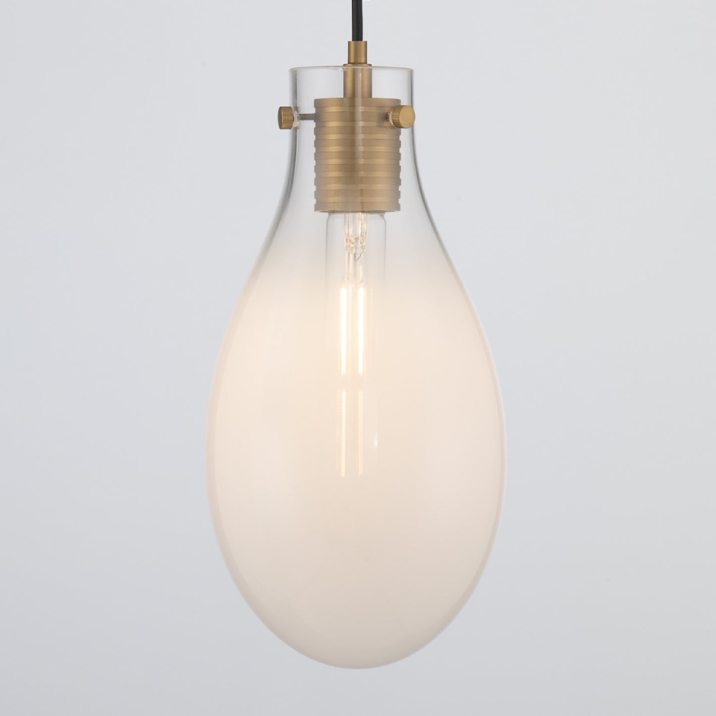 Crystorama Davis 23.25in 5-Light Pendant | Transitional Modern Gold Steel and White Ombré Glass | Kitchen Island & Dining Room | 23.25 x 23.25 x 20 in | Model DAV-6005-MG