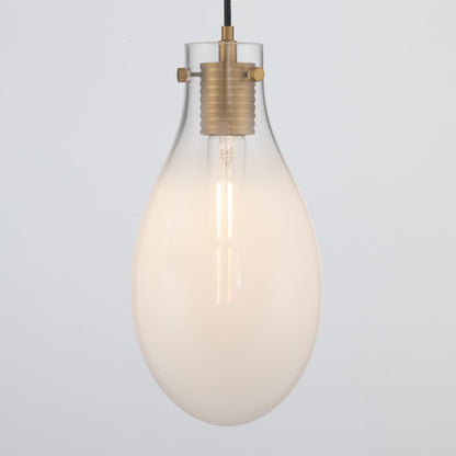 Crystorama Davis 23.25in 5-Light Pendant | Transitional Modern Gold Steel and White Ombré Glass | Kitchen Island & Dining Room | 23.25 x 23.25 x 20 in | Model DAV-6005-MG