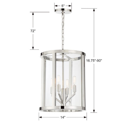 Devon Lantern, Polished Nickel