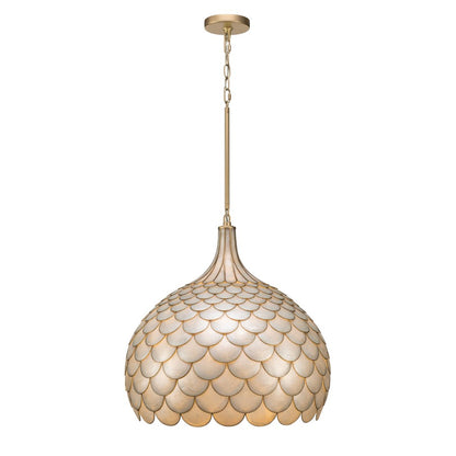 Crystorama Darby 5 Light 21" Pendant, Soft Gold/White - DRB-7005-SG