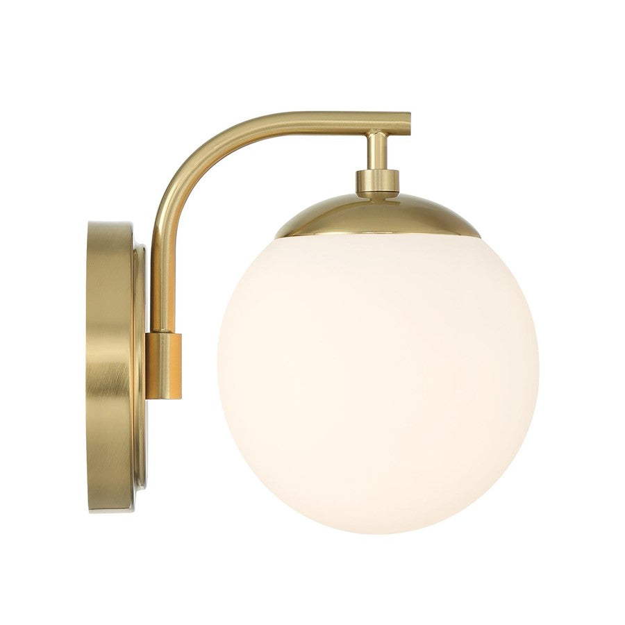 Crystorama Maverick 1 Light Bathroom Vanity, Gold/Frosted