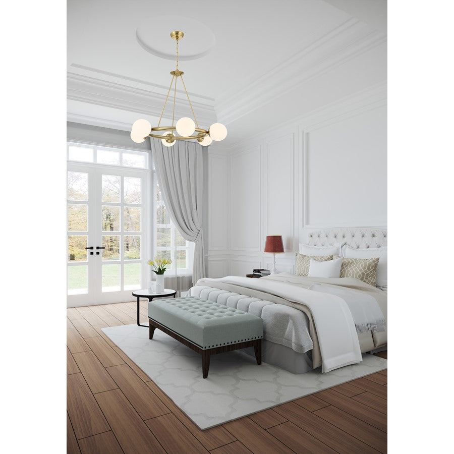 Crystorama Maverick 6 Light Chandelier, Gold/Frosted