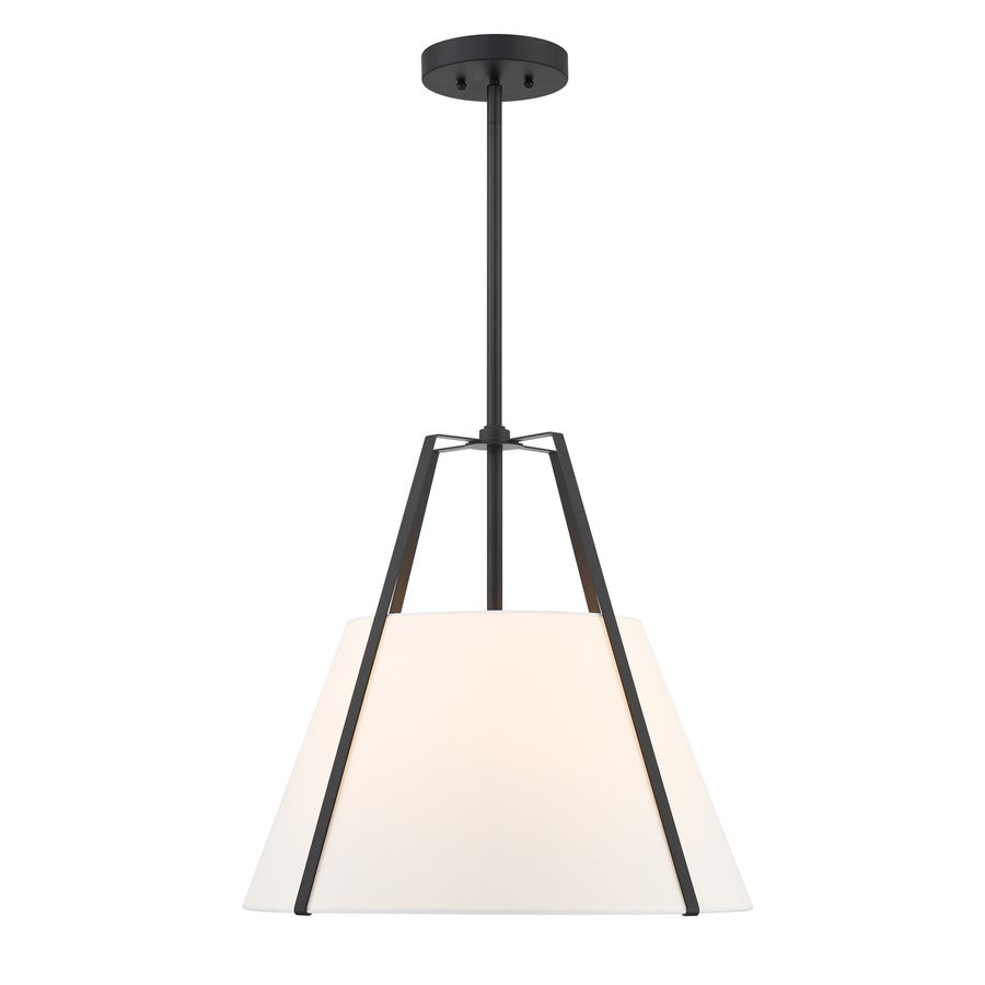Crystorama Everly 4 Light 20" Pendant, Black/White