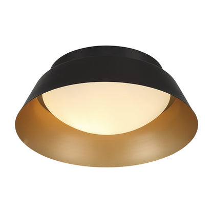 Crystorama Donoven 2 Light Flush/Semi Flush, Black/Gold
