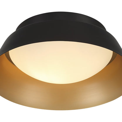 Crystorama Donoven 2 Light Flush/Semi Flush, Black/Gold