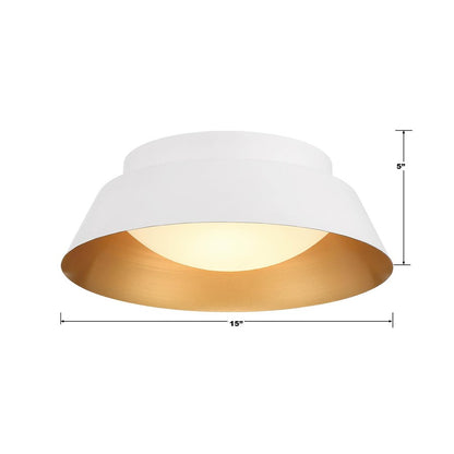 Crystorama Donoven 2 Light Flush/Semi Flush, White/Gold