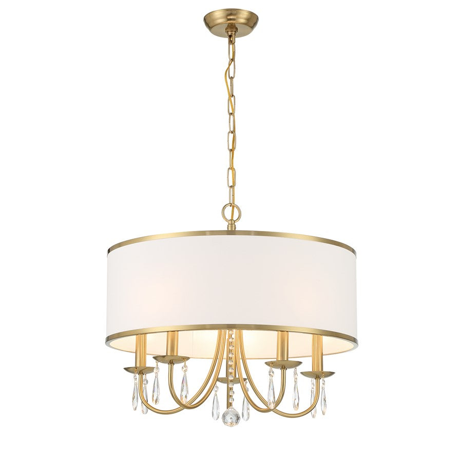 Crystorama Adalynn 5 Light Chandelier, Gold/White/Clear - ED0662205VG