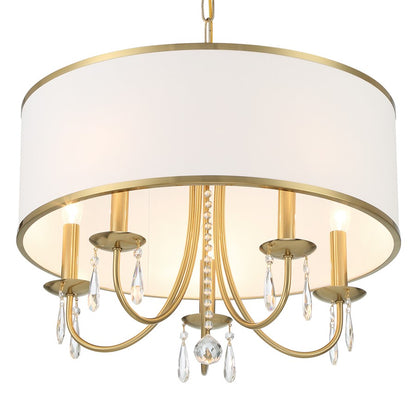 Crystorama Adalynn 5 Light Chandelier, Gold/White/Clear