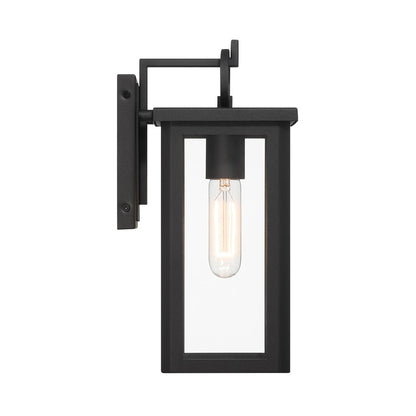 Crystorama Boadie 1 Light 13" Outdoor Sconce, Black