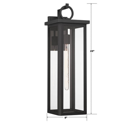 Crystorama Boadie 1 Light 25" Outdoor Sconce, Black